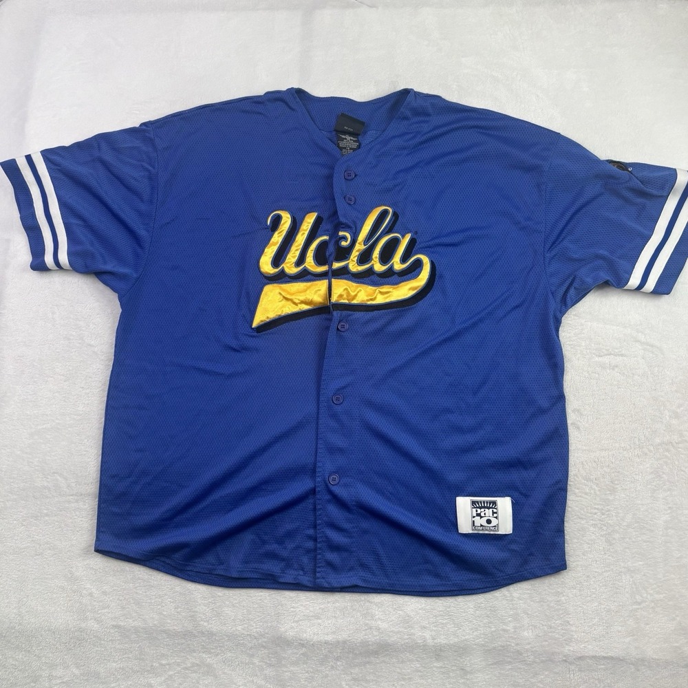 VTG 2003 JA UCLA Bruins Blue Short Sleeve Baseball Jersey Mesh Men's XL